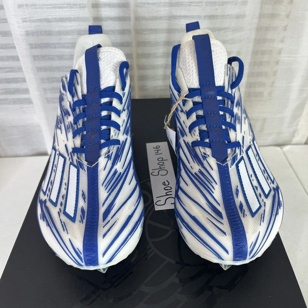 Adidas Adizero 12.0 White Royal Blue Football‎ Cleats Men's Size 8 (GW5059)